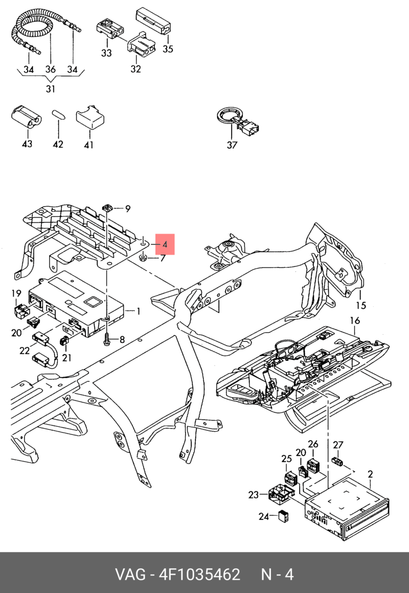 Audi A6 C6 Beyin , Braketi , Ayağı , 4F1 035 462 , 4F1035462 - Görsel 4